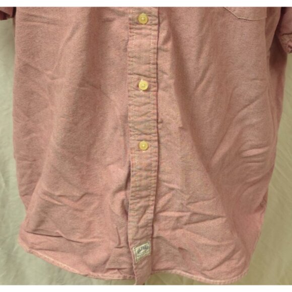 Tommy Hilfiger Denim Mens XXL Red Sun Washed Button Up Short Sleeve Denim Shirt - Picture 3 of 13